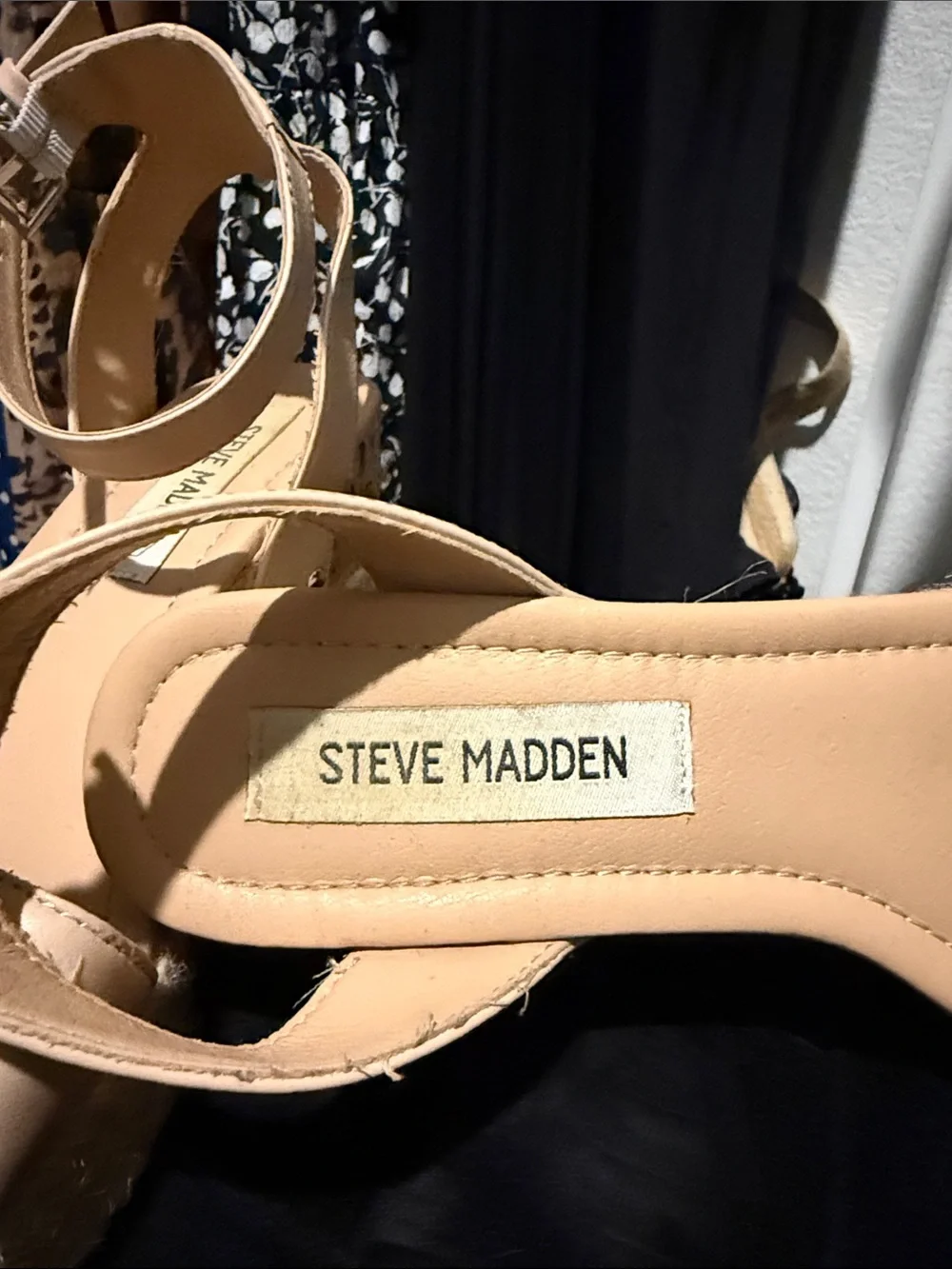 Steve Madden Beige Espadrille Wedge Sandals with Ankle Strap